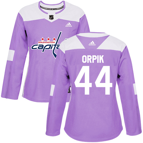 Women's Adidas Washington Capitals #44 Brooks Orpik Authentic Purple Fights Cancer Practice NHL Jersey