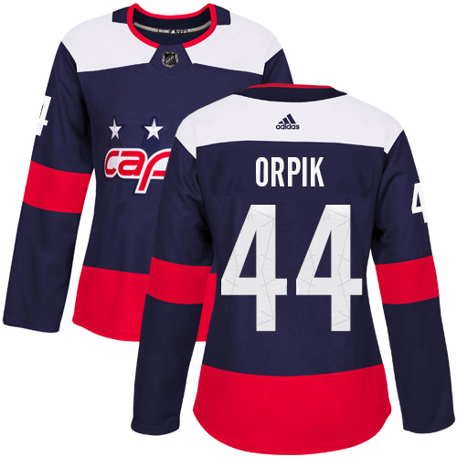 Women's Adidas Washington Capitals #44 Brooks Orpik Authentic Navy Blue 2018 Stadium Series NHL Jersey