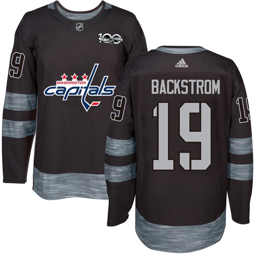 Men's Adidas Washington Capitals #19 Nicklas Backstrom Premier Black 1917-2017 100th Anniversary NHL Jersey