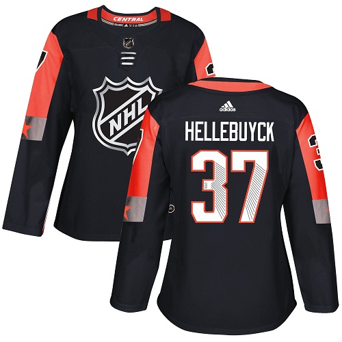 Women's Adidas Winnipeg Jets #37 Connor Hellebuyck Authentic Black 2018 All-Star Central Division NHL Jersey