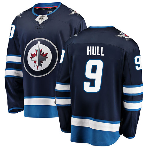 Men's Winnipeg Jets #9 Bobby Hull Fanatics Branded Navy Blue Home Breakaway NHL Jersey