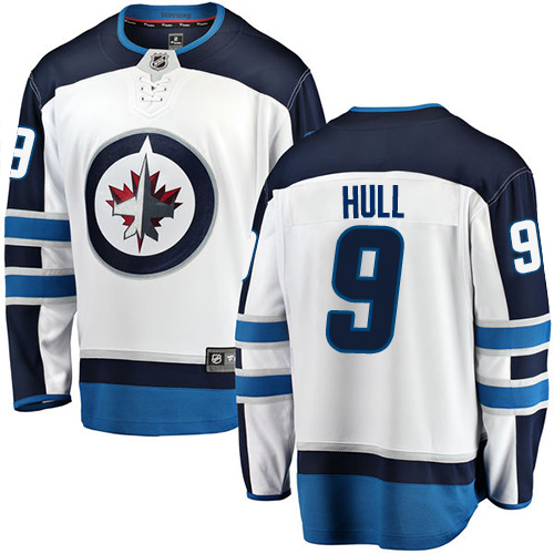 Men's Winnipeg Jets #9 Bobby Hull Fanatics Branded White Away Breakaway NHL Jersey