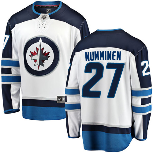 Youth Winnipeg Jets #27 Teppo Numminen Fanatics Branded White Away Breakaway NHL Jersey