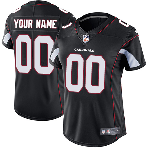 Women's Nike Arizona Cardinals Customized Black Alternate Vapor Untouchable Custom Limited NFL Jersey