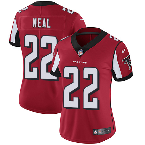 Women's Nike Atlanta Falcons #22 Keanu Neal Red Team Color Vapor Untouchable Elite Player NFL Jersey