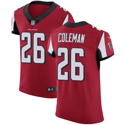 Men's Nike Atlanta Falcons #26 Tevin Coleman Red Team Color Vapor Untouchable Elite Player NFL Jersey