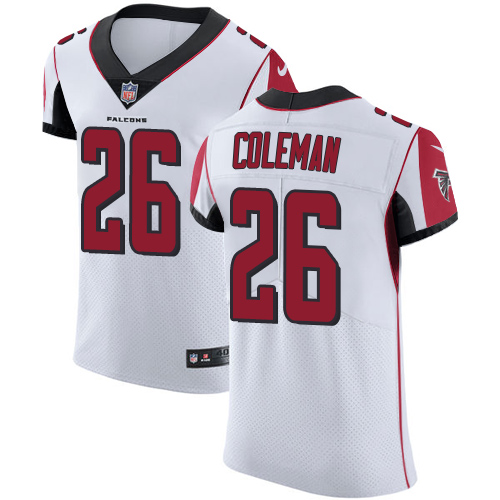 Men's Nike Atlanta Falcons #26 Tevin Coleman White Vapor Untouchable Elite Player NFL Jersey