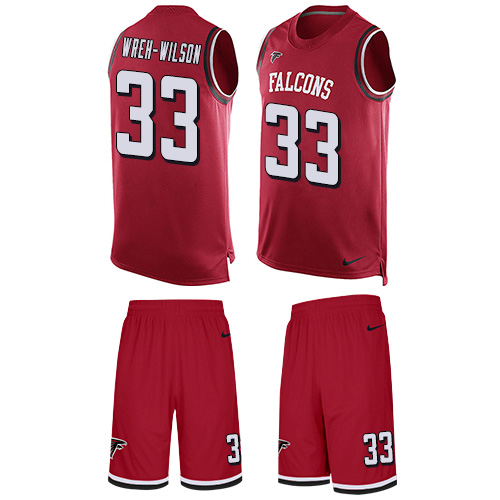 Men's Nike Atlanta Falcons #33 Blidi Wreh-Wilson Limited Red Tank Top Suit NFL Jersey