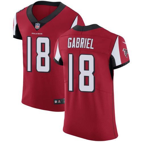 Men's Nike Atlanta Falcons #18 Taylor Gabriel Red Team Color Vapor Untouchable Elite Player NFL Jersey