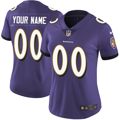 Women's Nike Baltimore Ravens Customized Purple Team Color Vapor Untouchable Custom Elite NFL Jersey
