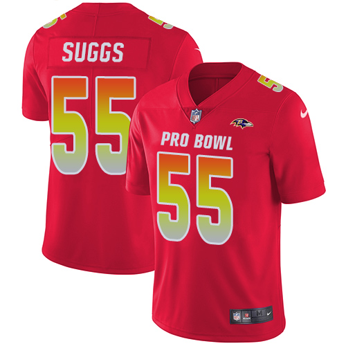 Men's Nike Baltimore Ravens #55 Terrell Suggs Limited Red 2018 Pro Bowl NFL Jersey