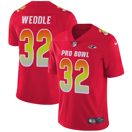 Men's Nike Baltimore Ravens #32 Eric Weddle Limited Red 2018 Pro Bowl NFL Jersey