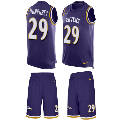Men's Nike Baltimore Ravens #29 Marlon Humphrey Limited Purple Tank Top Suit NFL Jersey