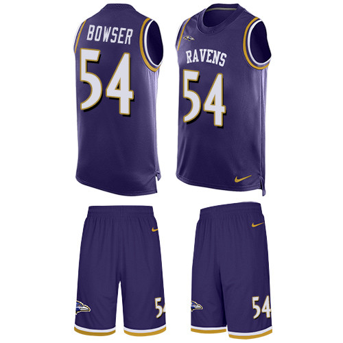 Men's Nike Baltimore Ravens #54 Tyus Bowser Limited Purple Tank Top Suit NFL Jersey