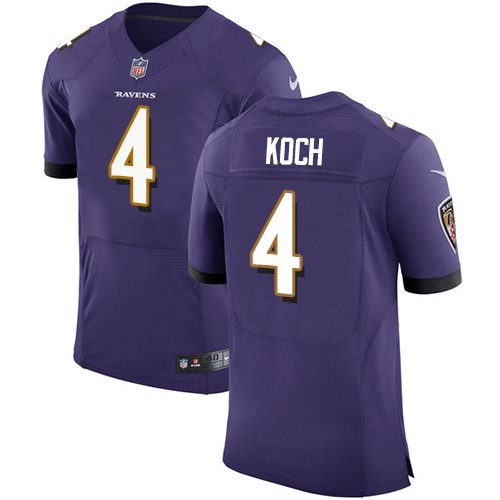 Men's Nike Baltimore Ravens #4 Sam Koch Purple Team Color Vapor Untouchable Elite Player NFL Jersey