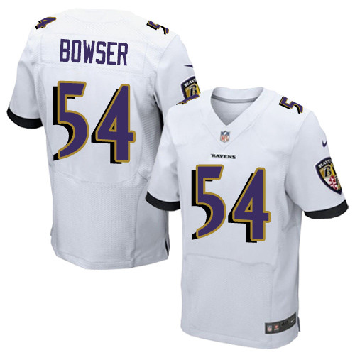 Men's Nike Baltimore Ravens #54 Tyus Bowser Elite White NFL Jersey