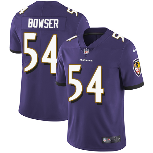 Youth Nike Baltimore Ravens #54 Tyus Bowser Purple Team Color Vapor Untouchable Elite Player NFL Jersey