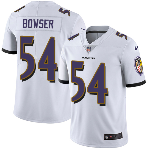 Youth Nike Baltimore Ravens #54 Tyus Bowser White Vapor Untouchable Elite Player NFL Jersey