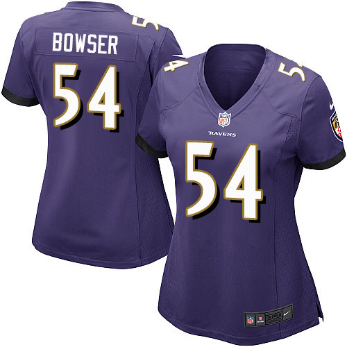 Women's Nike Baltimore Ravens #54 Tyus Bowser Game Purple Team Color NFL Jersey