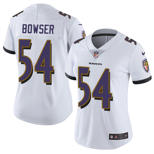Women's Nike Baltimore Ravens #54 Tyus Bowser White Vapor Untouchable Elite Player NFL Jersey