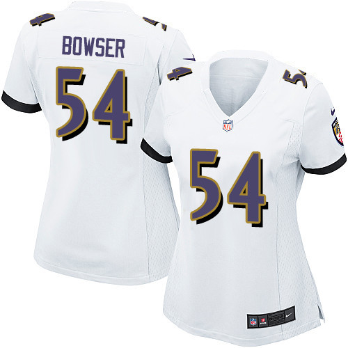 Women's Nike Baltimore Ravens #54 Tyus Bowser Game White NFL Jersey