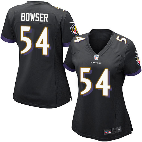 Women's Nike Baltimore Ravens #54 Tyus Bowser Game Black Alternate NFL Jersey