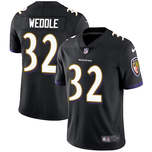 Youth Nike Baltimore Ravens #32 Eric Weddle Black Alternate Vapor Untouchable Elite Player NFL Jersey