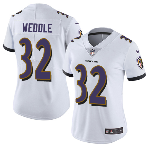 Women's Nike Baltimore Ravens #32 Eric Weddle White Vapor Untouchable Elite Player NFL Jersey