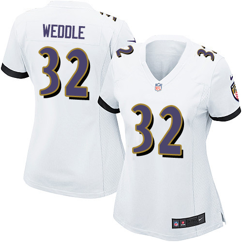 Women's Nike Baltimore Ravens #32 Eric Weddle Game White NFL Jersey