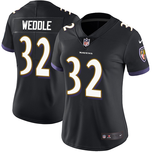 Women's Nike Baltimore Ravens #32 Eric Weddle Black Alternate Vapor Untouchable Limited Player NFL Jersey