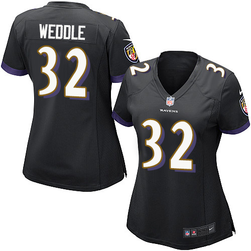 Women's Nike Baltimore Ravens #32 Eric Weddle Game Black Alternate NFL Jersey