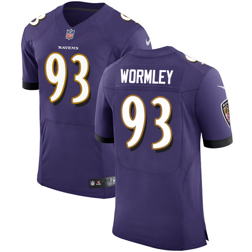 Men's Nike Baltimore Ravens #93 Chris Wormley Purple Team Color Vapor Untouchable Elite Player NFL Jersey