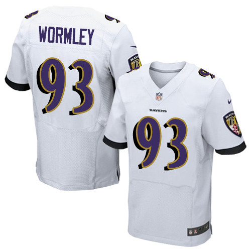 Men's Nike Baltimore Ravens #93 Chris Wormley Elite White NFL Jersey