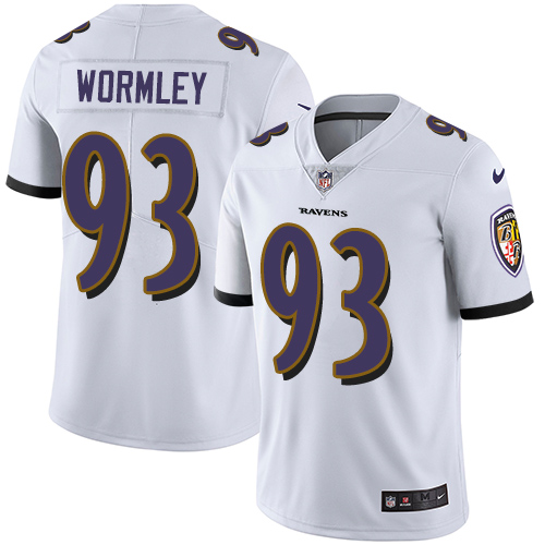 Men's Nike Baltimore Ravens #93 Chris Wormley White Vapor Untouchable Limited Player NFL Jersey
