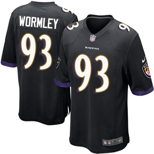 Men's Nike Baltimore Ravens #93 Chris Wormley Game Black Alternate NFL Jersey