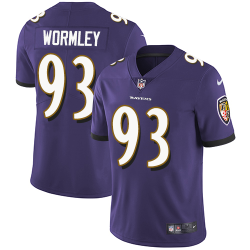 Youth Nike Baltimore Ravens #93 Chris Wormley Purple Team Color Vapor Untouchable Elite Player NFL Jersey