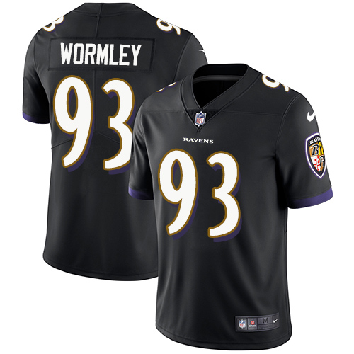 Youth Nike Baltimore Ravens #93 Chris Wormley Black Alternate Vapor Untouchable Limited Player NFL Jersey