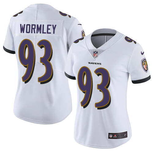 Women's Nike Baltimore Ravens #93 Chris Wormley White Vapor Untouchable Elite Player NFL Jersey