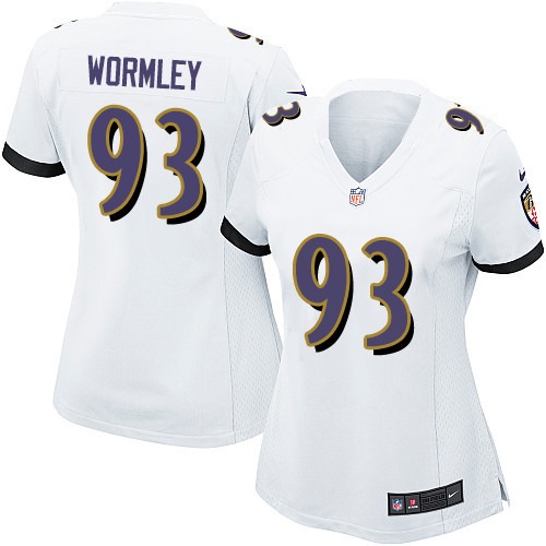 Women's Nike Baltimore Ravens #93 Chris Wormley Game White NFL Jersey