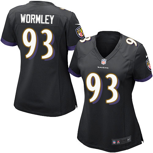 Women's Nike Baltimore Ravens #93 Chris Wormley Game Black Alternate NFL Jersey