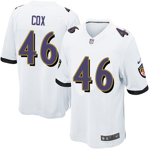 Men's Nike Baltimore Ravens #46 Morgan Cox Game White NFL Jersey