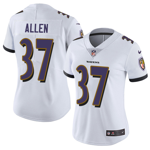 Women's Nike Baltimore Ravens #37 Javorius Allen White Vapor Untouchable Elite Player NFL Jersey