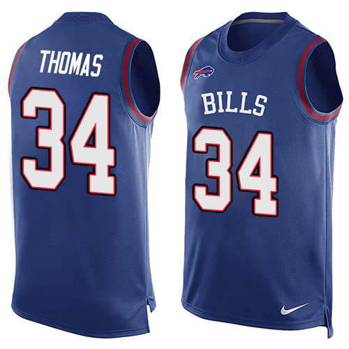 Men's Nike Buffalo Bills #34 Thurman Thomas Limited Royal Blue Player Name & Number Tank Top NFL Jersey