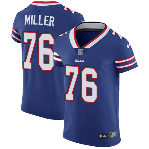Men's Nike Buffalo Bills #76 John Miller Elite Royal Blue Team Color NFL Jersey