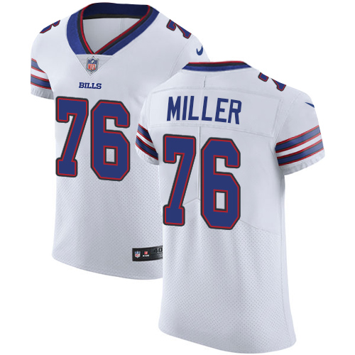 Men's Nike Buffalo Bills #76 John Miller Elite White NFL Jersey
