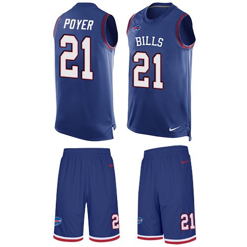 Men's Nike Buffalo Bills #21 Jordan Poyer Limited Royal Blue Tank Top Suit NFL Jersey