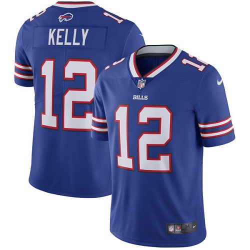Men's Nike Buffalo Bills #12 Jim Kelly Royal Blue Team Color Vapor Untouchable Limited Player NFL Jersey
