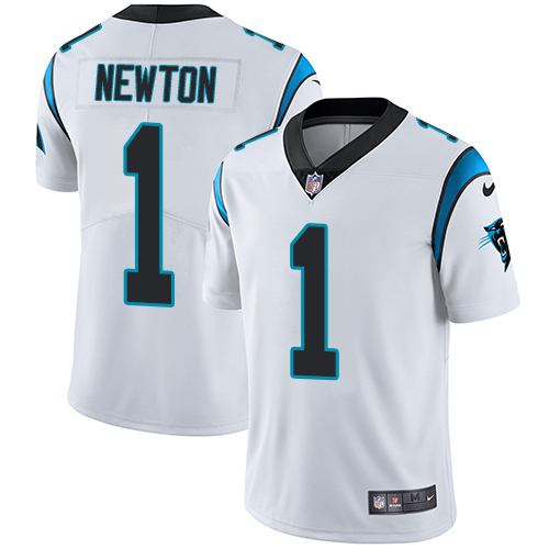 Men's Nike Carolina Panthers #1 Cam Newton White Vapor Untouchable Limited Player NFL Jersey