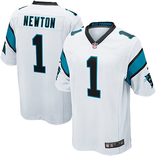 Men's Nike Carolina Panthers #1 Cam Newton Game White NFL Jersey