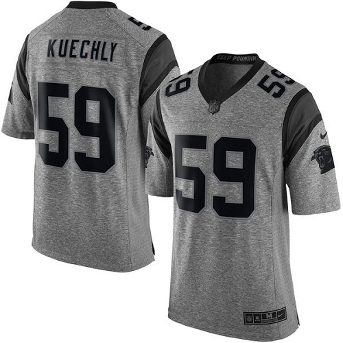 Men's Nike Carolina Panthers #59 Luke Kuechly Limited Gray Gridiron NFL Jersey